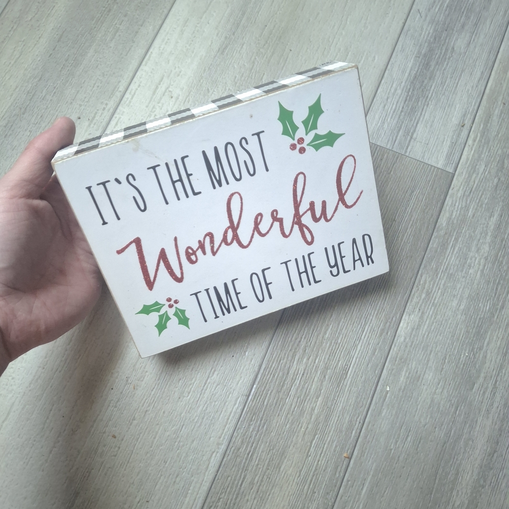 Festive Holiday Sign with Holly Design